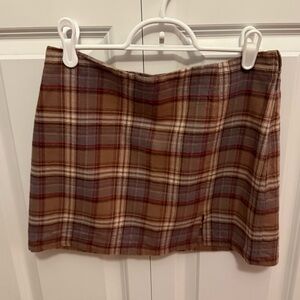 Brown plaid skirt